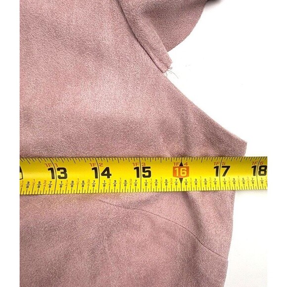 NWT Faux Suede Low-Back Ruffle Shift Dress Blush Pink Sexy Coquette Y2K Sawyer L - Picture 9 of 13